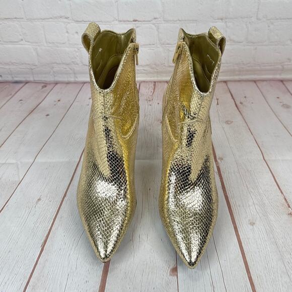 Guess Metallic Gold Ankle Boots Booties Women’s Size 5 1/2 M - Picture 6 of 10